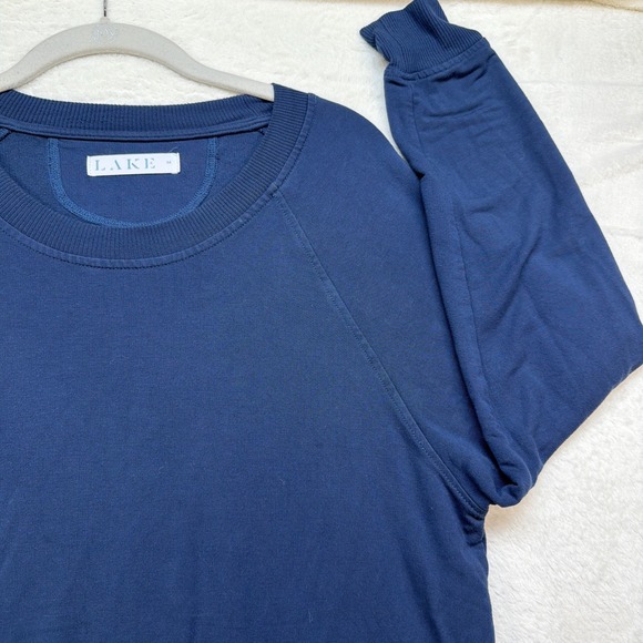 Lake Pajama Set Navy Blue Modal Loungewear Long Sleeve Top Pants Women M - Picture 2 of 15